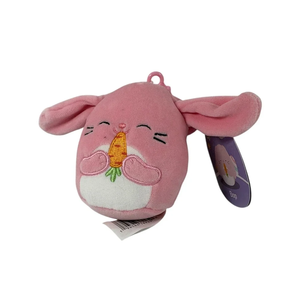 Squishmallows Plush Clip Kids 3.5 Inch Pink New Bop Bunny Easter Backpack Clip